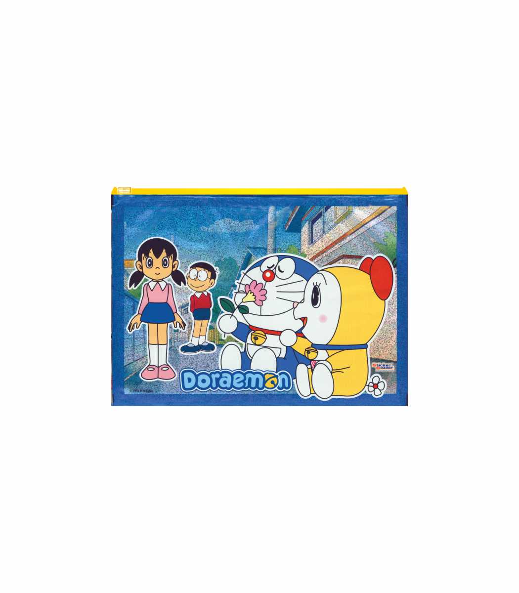 Doraemon A4 Plastic Zipper Pouch Sparkle