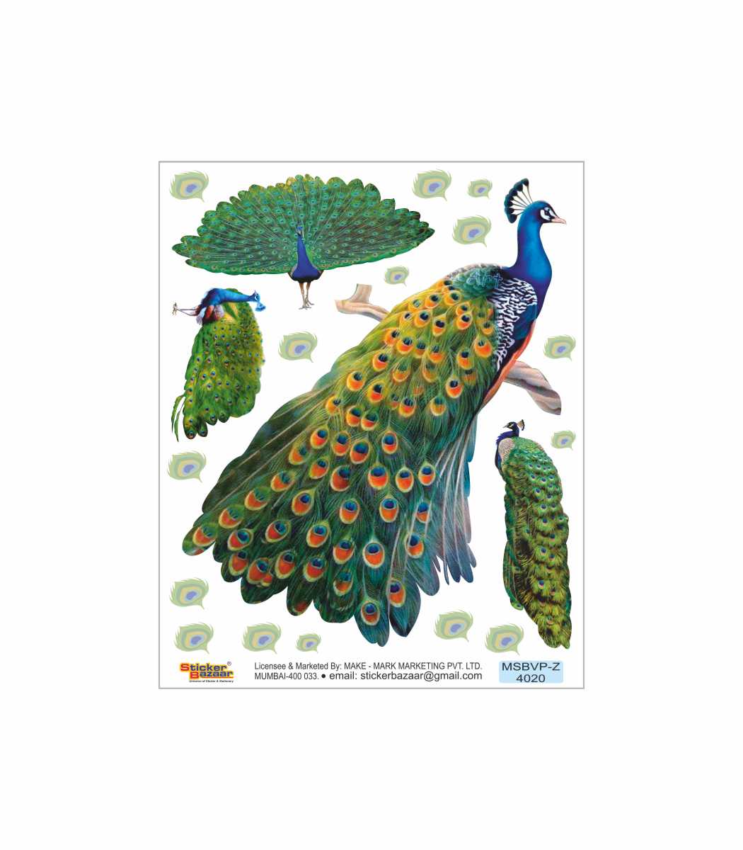 Peacock Zag-Mag Sticker