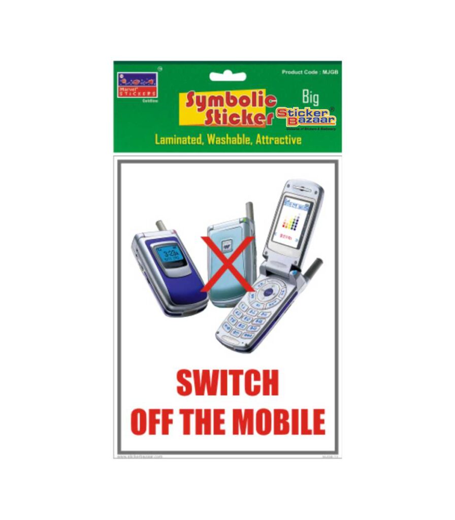 Swick Off Sticker Sticker Bazaar |Symbolic |Switch Off The Mobile |Big |Pack of 2 ...