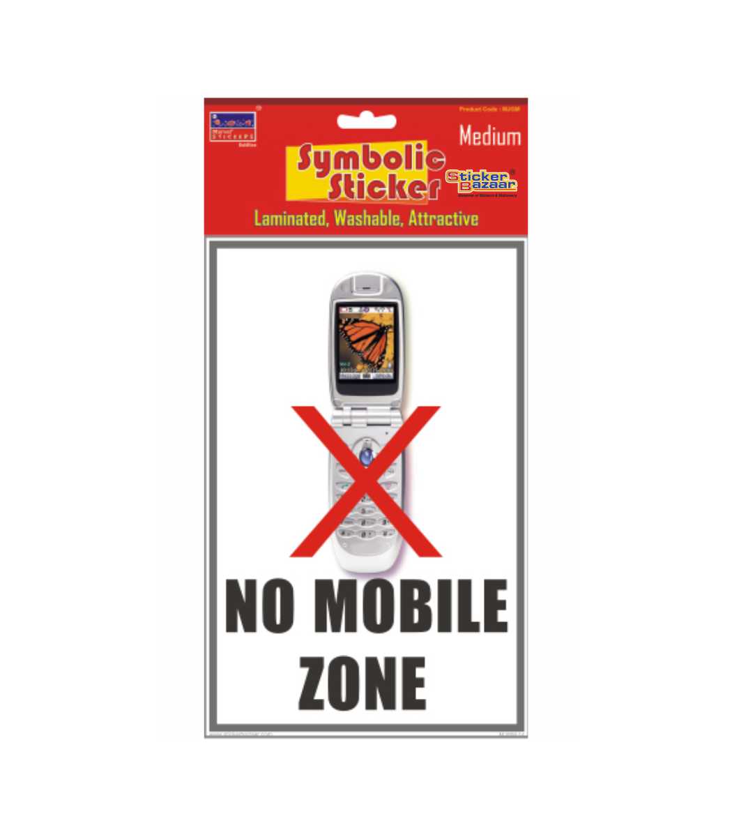 No Moblie Zone 2 Medium Symbolic Sticker