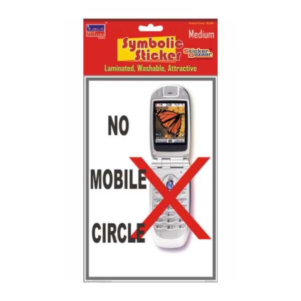 No Moblie Circle 2 Medium Symbolic Sticker