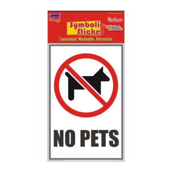 No Pets Medium Symbolic Sticker