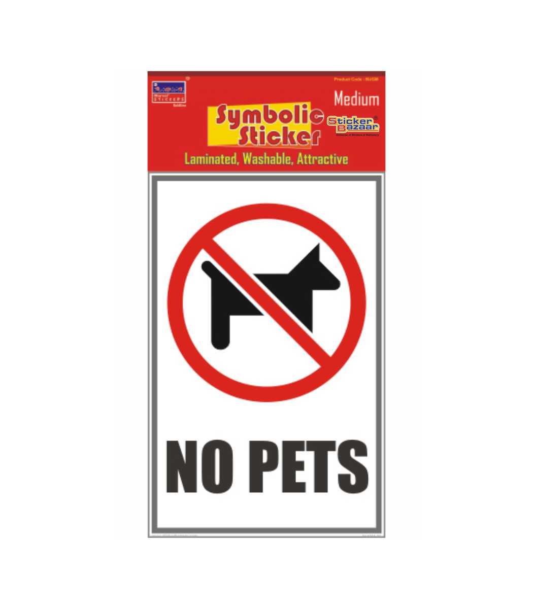 No Pets Medium Symbolic Sticker