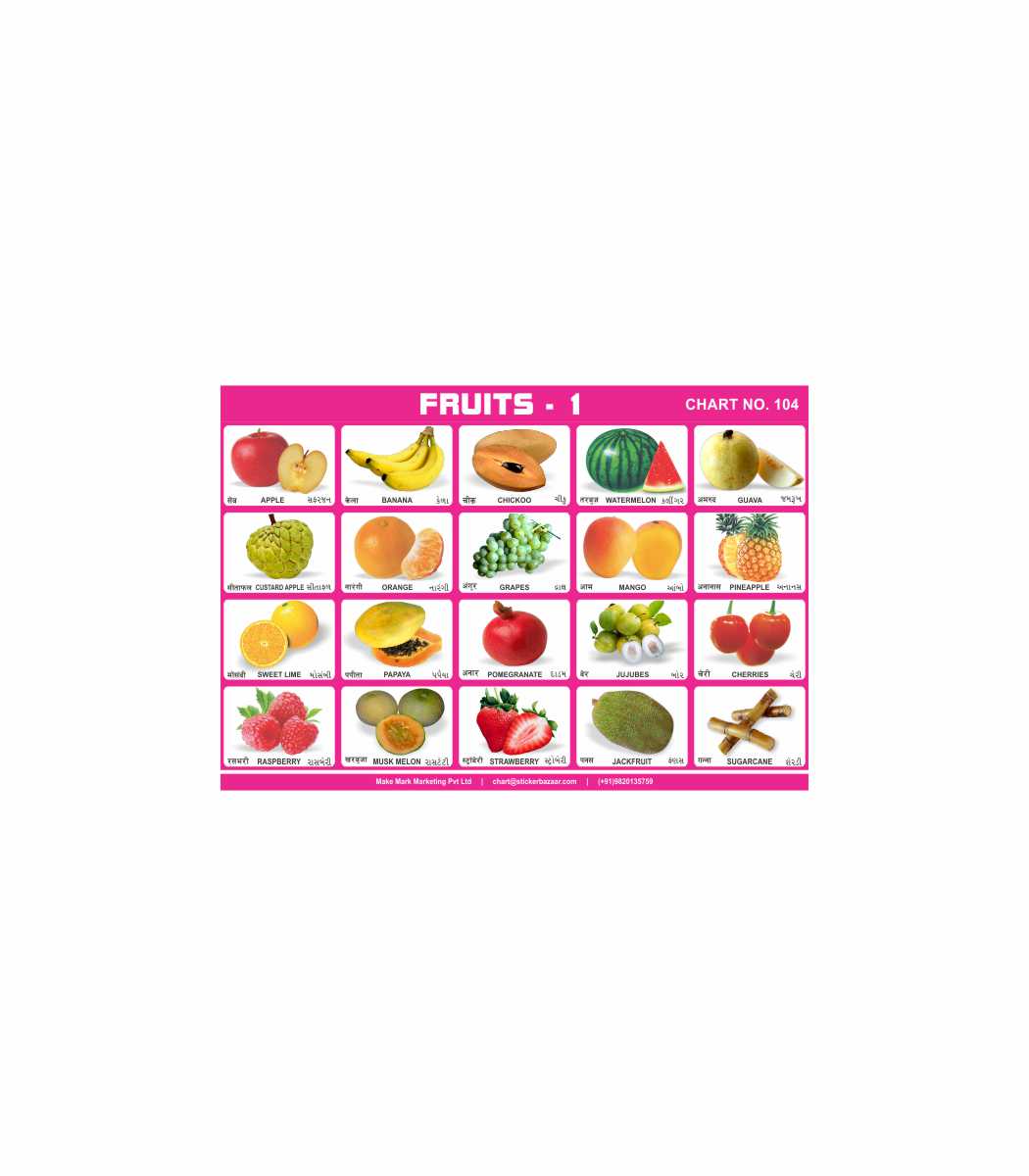 M-Stick Educational Chart 104 Fruits-1