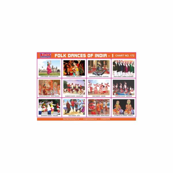 M-Stick Educational Chart 172 Folk Dances Of India-1