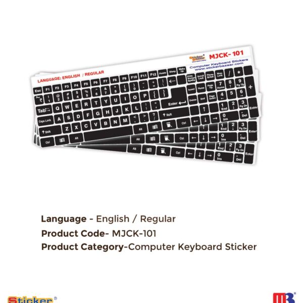 Sticker Bazaar English Black Keyboard Sticker