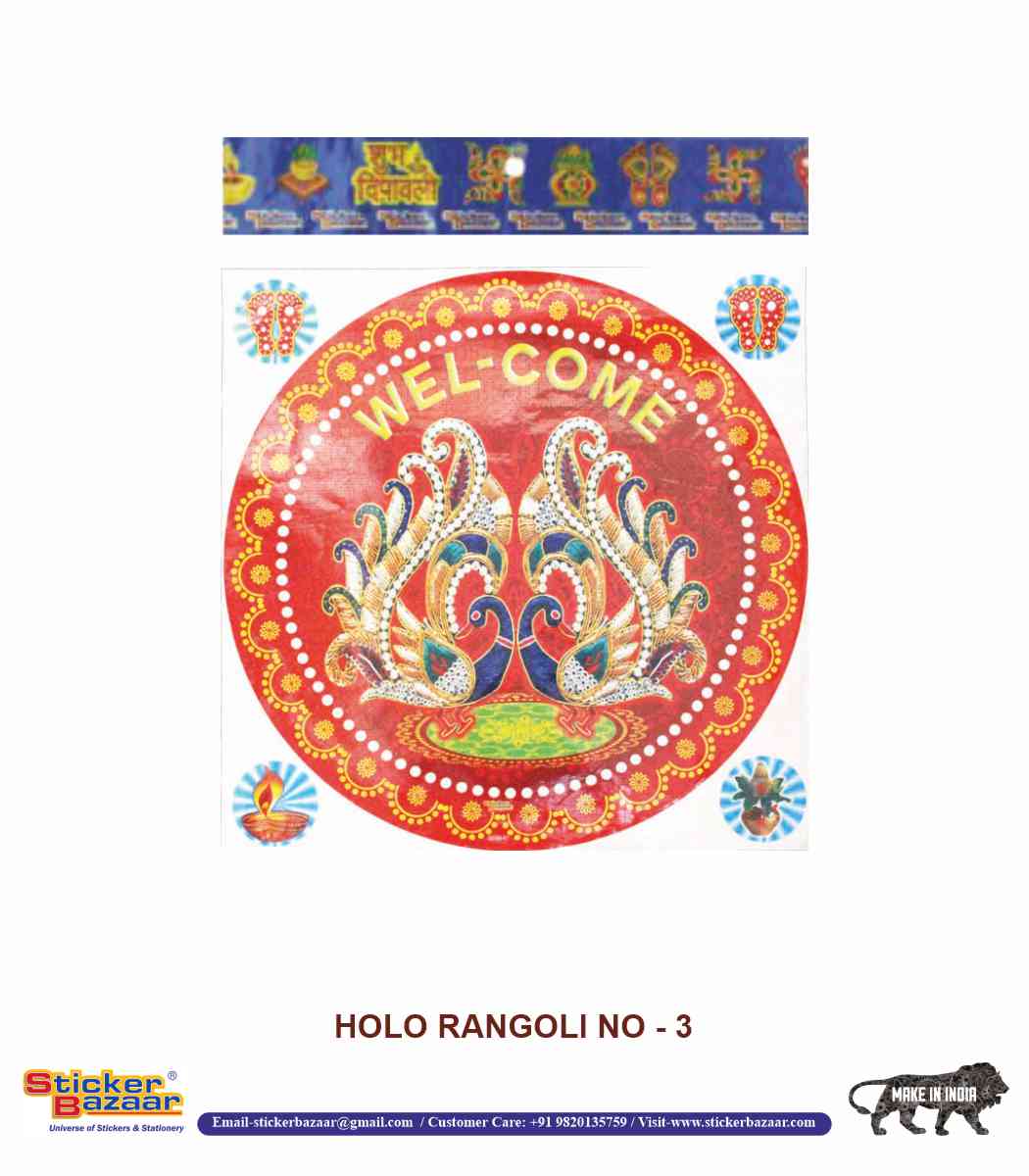Sticker Bazaar Holo Rangoli HR3 with Header