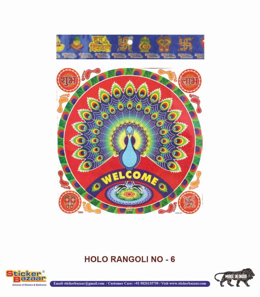 Sticker Bazaar Holo Rangoli HR6 with Header