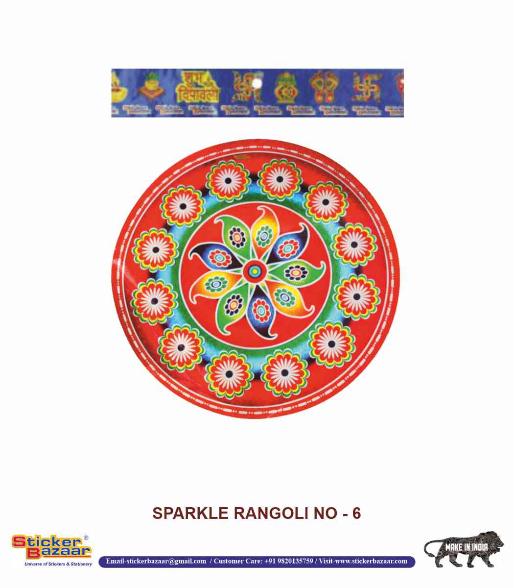 Sticker Bazaar Holo Rangoli SR6 with Header