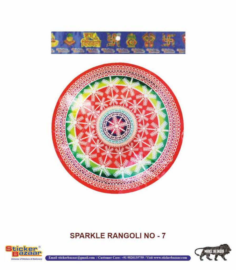 Sticker Bazaar Holo Rangoli SR7 with Header