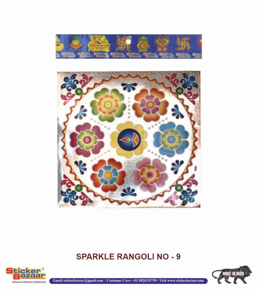 Sticker Bazaar Holo Rangoli SR9 with Header