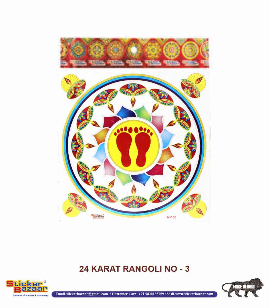 Sticker Bazaar 24 Karat Rangoli KR3 with Header