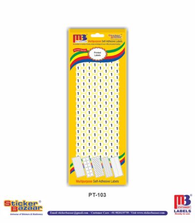 M3 Printed Labels PT-103 Num 1 White