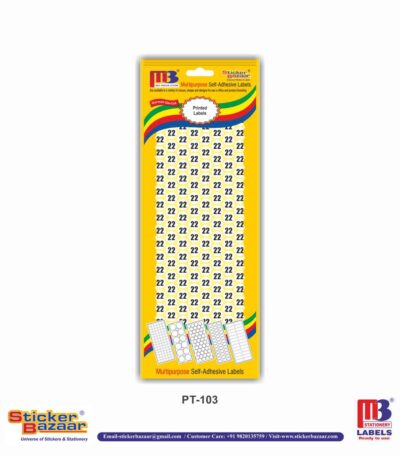 M3 Printed Labels PT-103 Num 22 White
