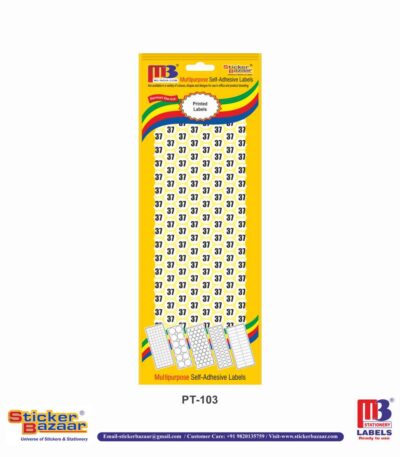 M3 Printed Labels PT-103 Num 37 White