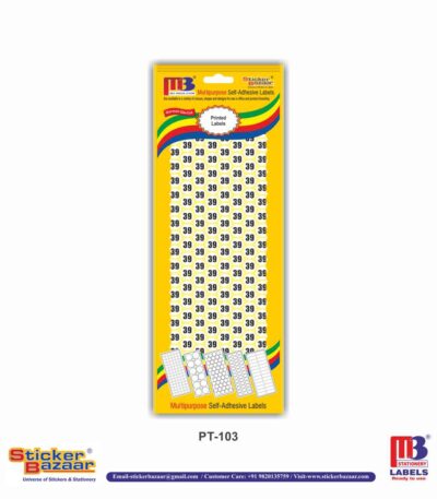M3 Printed Labels PT-103 Num 39 White