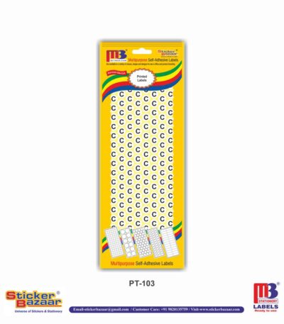 M3 Printed Labels PT-103 Letter D White