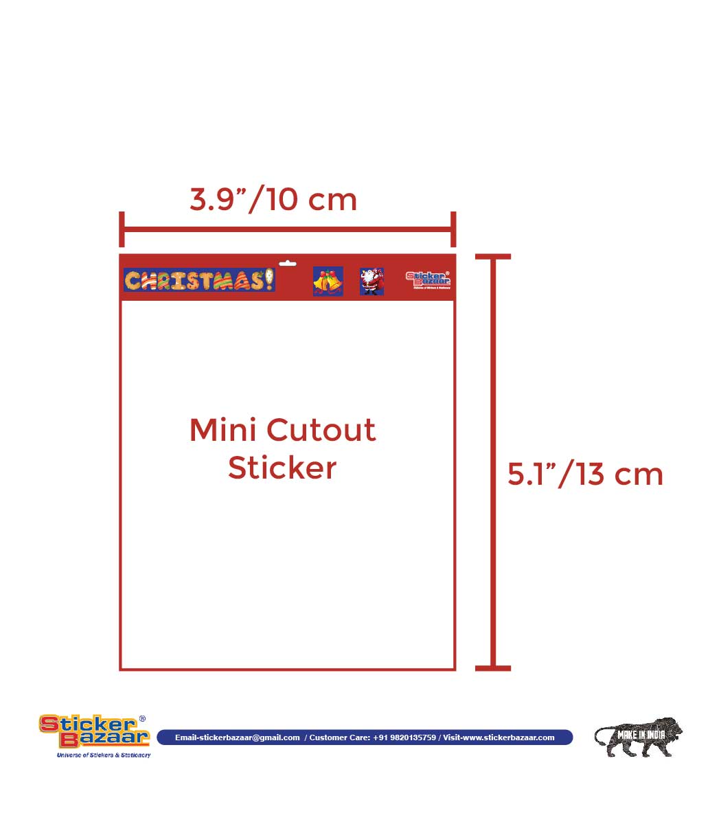 Sticker Bazaar Christmas Mini Cutout Size