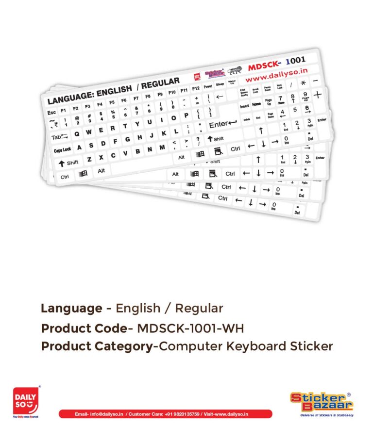 DailySo English / Regular Keyboard Sticker WH 2