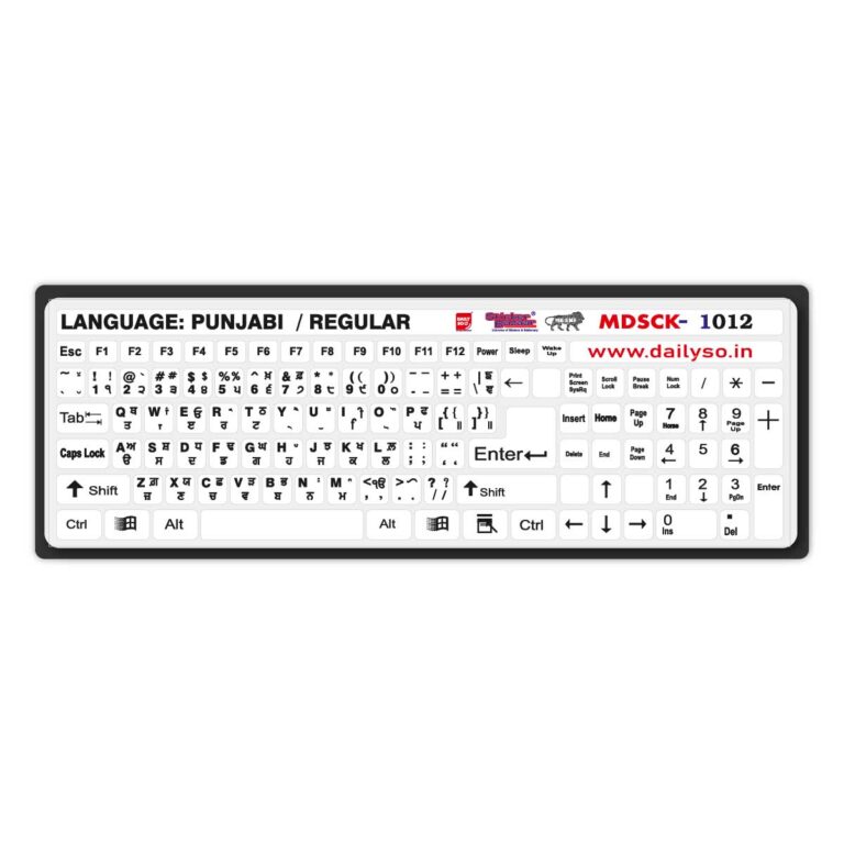 DailySo Punjabi / Regular Keyboard Sticker WH Main
